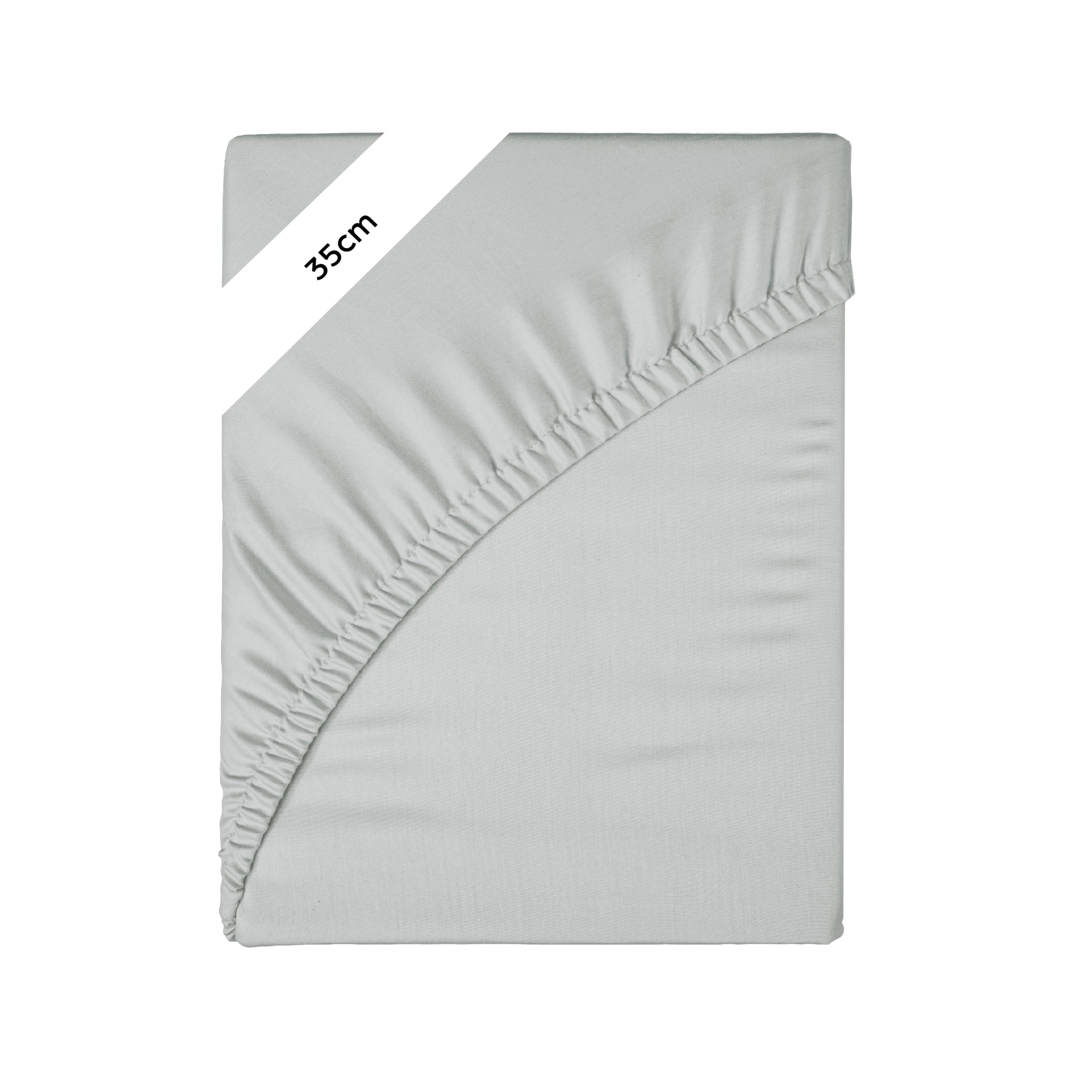 Ev Dekor Double Fitted Sheet Grey, Silver | Grey 35cm Micro - Image 3
