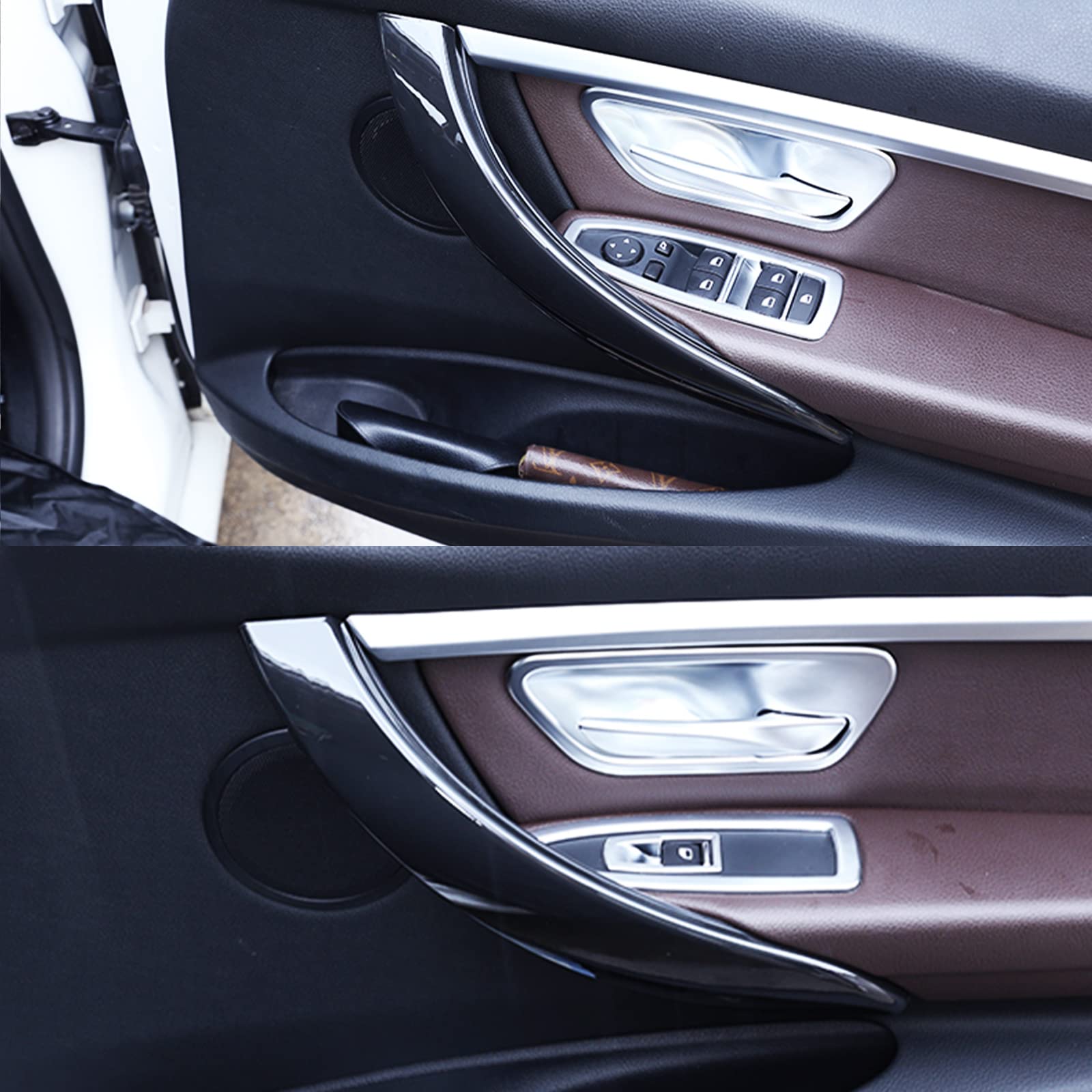 DWVV Schwarz F30 328i Autotürgriff für BMW F30 F31 F32 F33 F34 F36 F80 Griffe der inneren Türverkleidung (Schwarz Rechts)