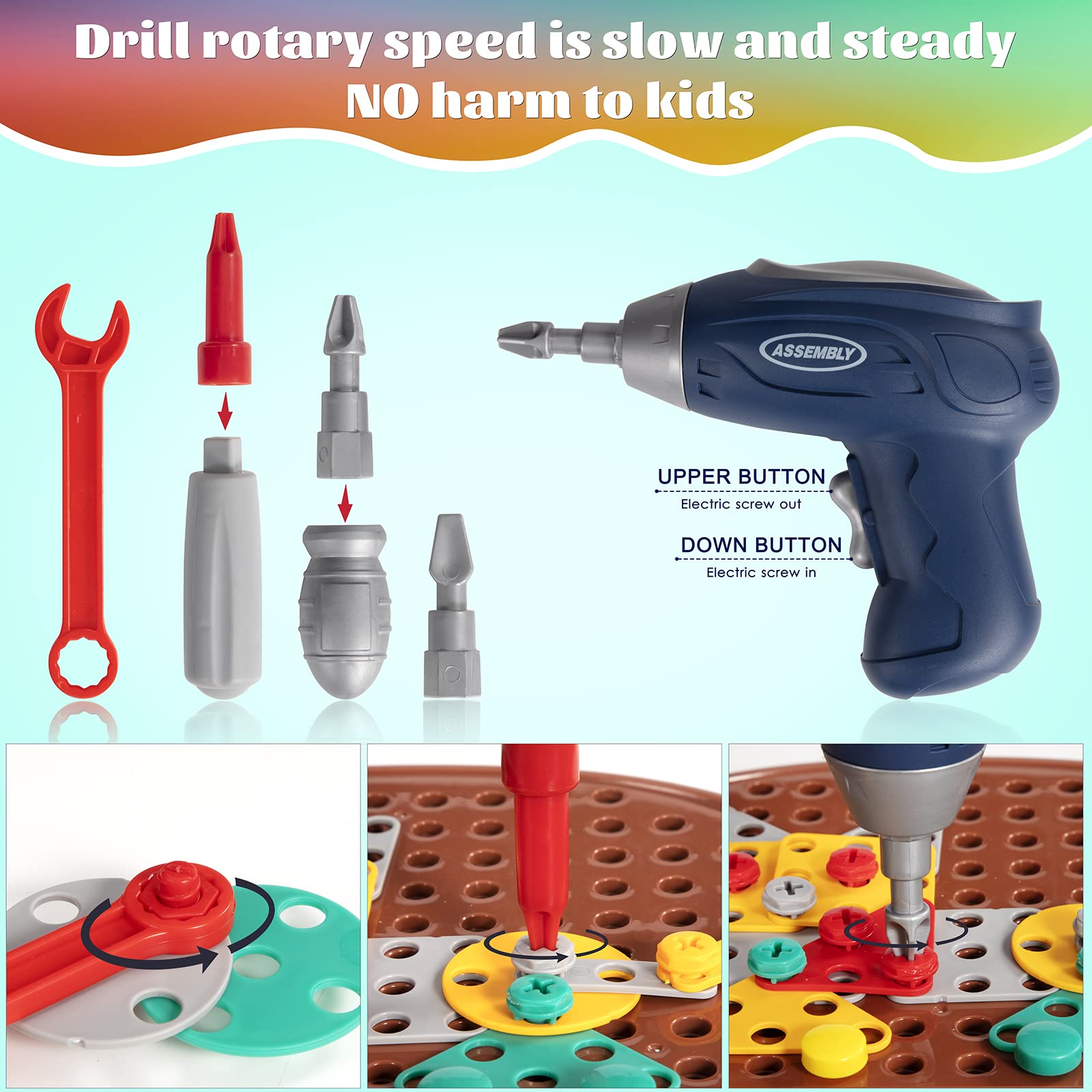 Juegos Construccion Niños Años Juego De Mosaicos 3D Con Taladro