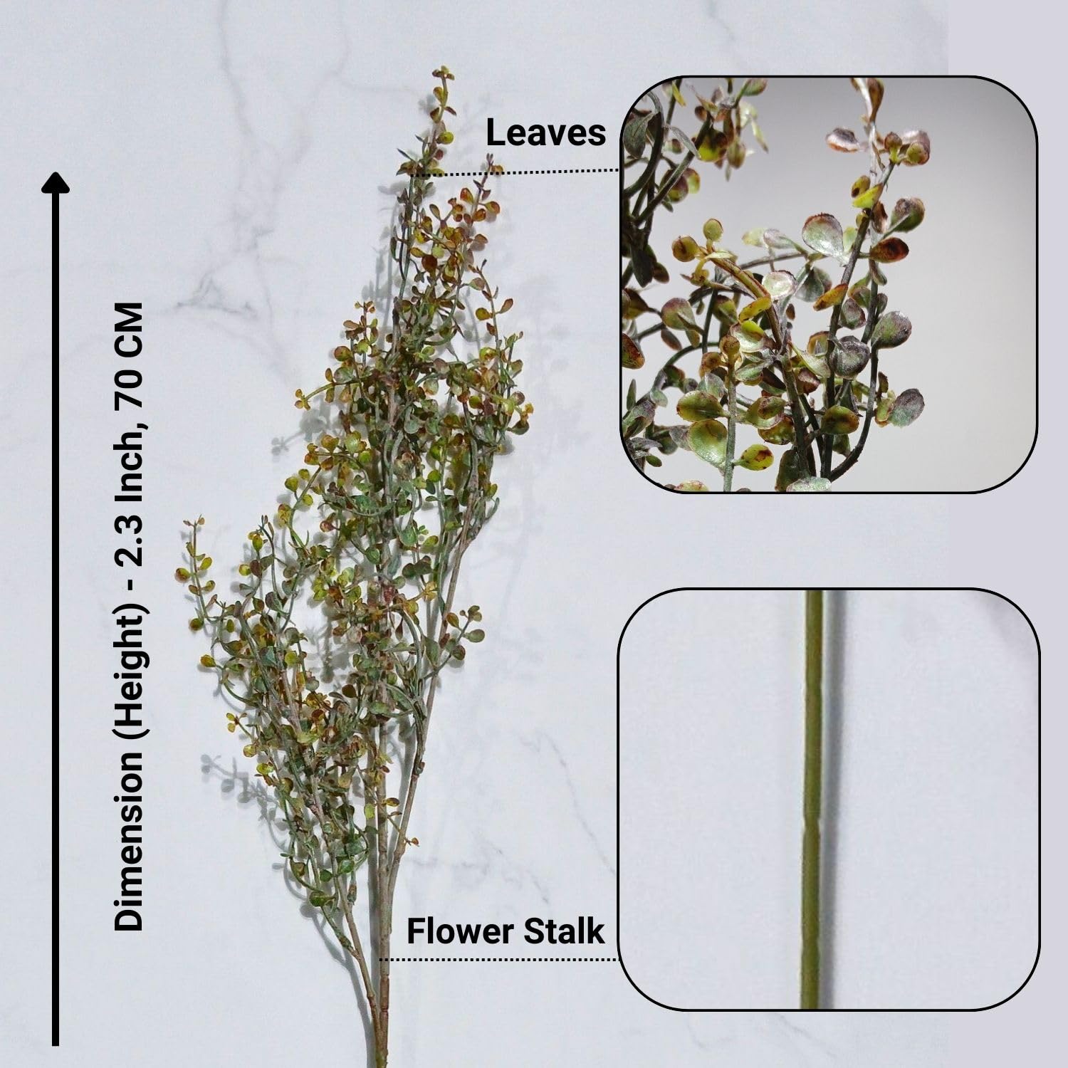 NAVHOME Artificial 1 Pcs Green Seeded Flower Sprays Plant Stems Branches Plastic Greenery Fake Plants for Flower Arrangement Home Wedding Garden Table Centerpiece Decoration (Vase Not Included) 3
