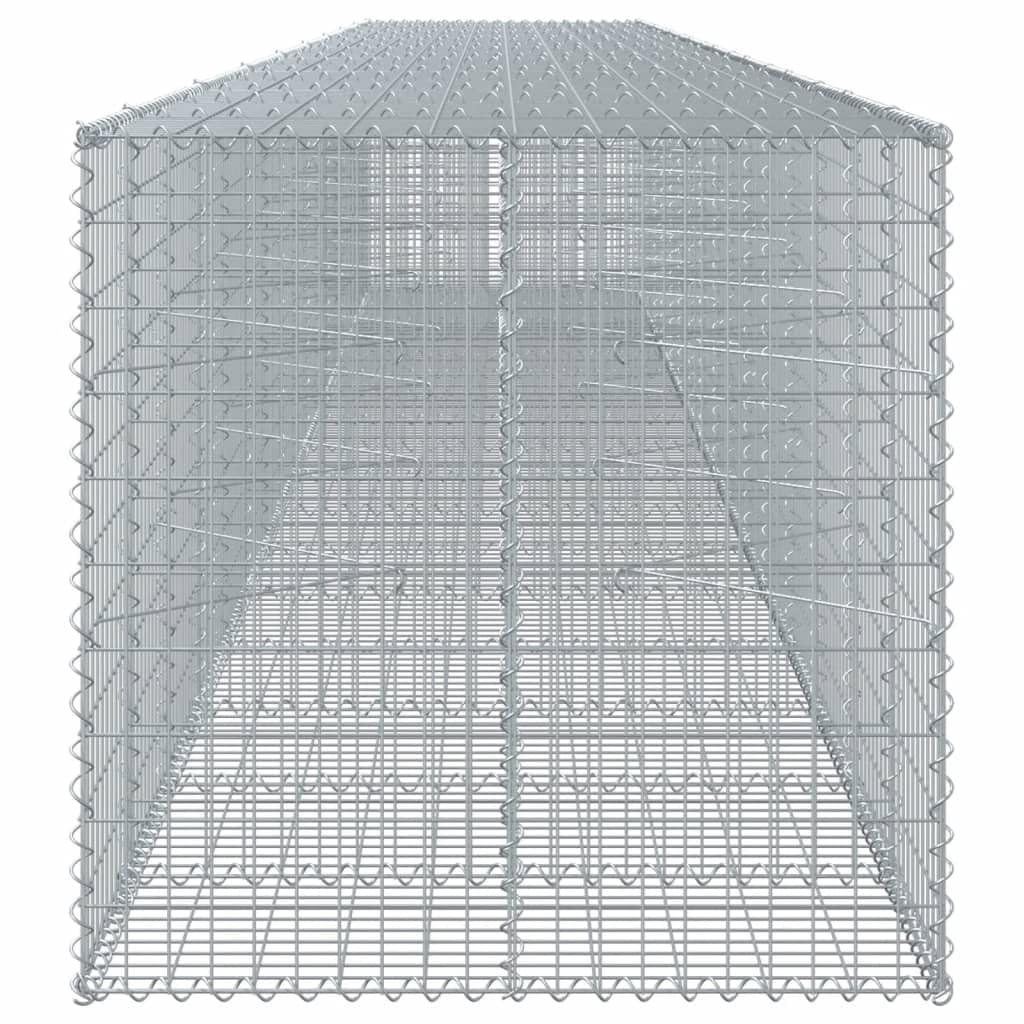 Gabione mit Deckel 950x100x100 cm Steinkorb aus verzinktem Eisendraht Maschenweite 10x5 cm Metall Drahtkorb Gitterkorb für Sichtschutz und Gartengestaltung
