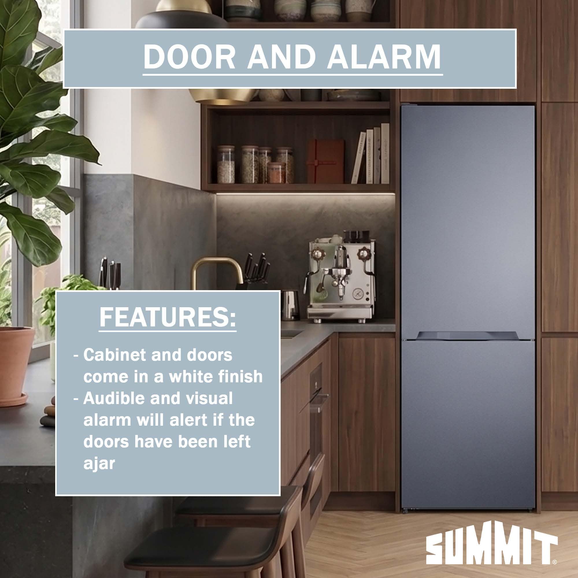 Summit 24" Bottom Freezer Refrigerator, Counter Depth Refrigerator- Freezer, With, Ice Maker, Stainless Steel - Ffbf124ssimlhd (Left Handed Door Swing) on Fridge.com - View 6