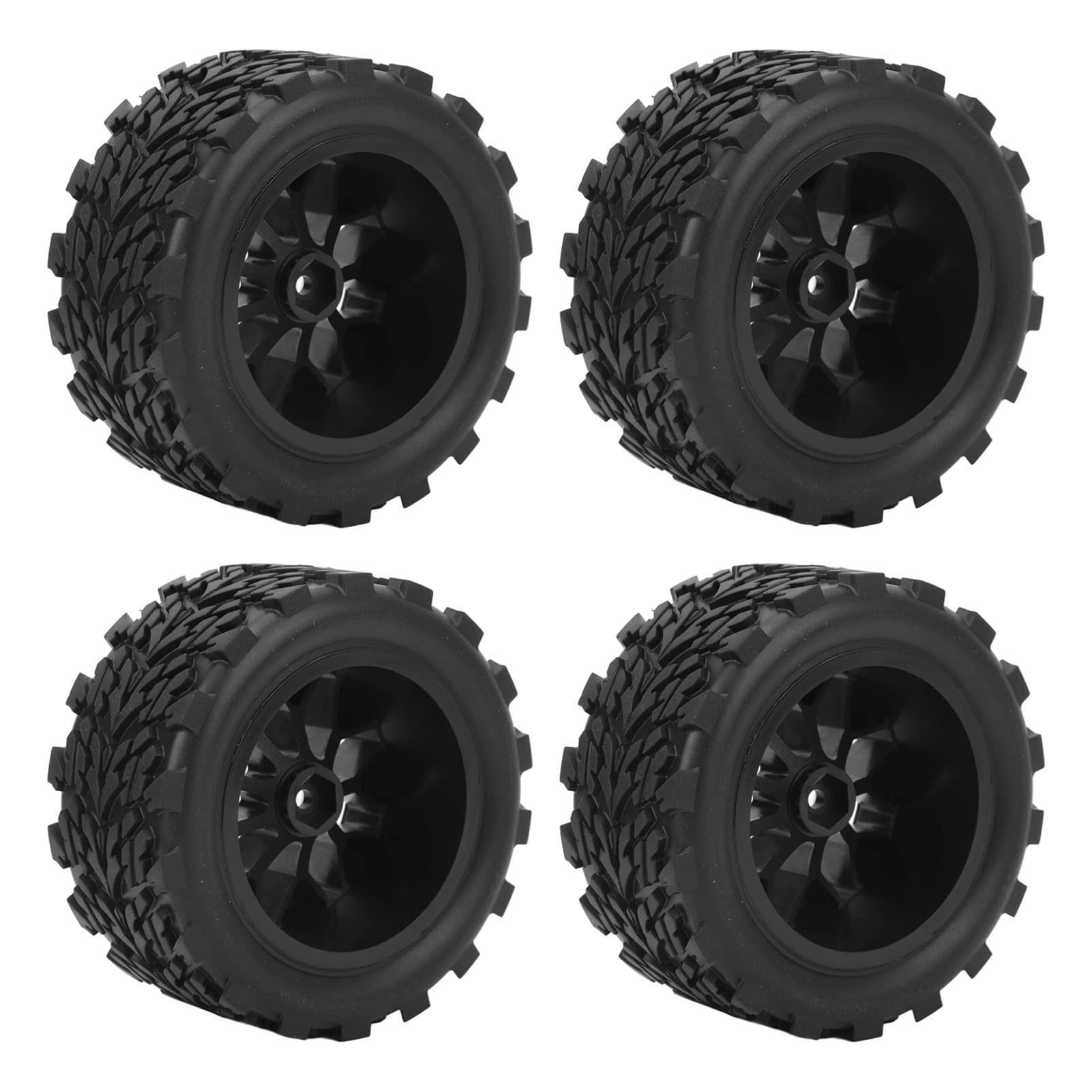 Ruedas y Neumáticos de Coche RC, Reemplazo de Neumáticos de Goma de Coche de Control Remoto 1/10, para Traxxas, Stamped, Rustler, , Losi, Hongnor, 4PCS
