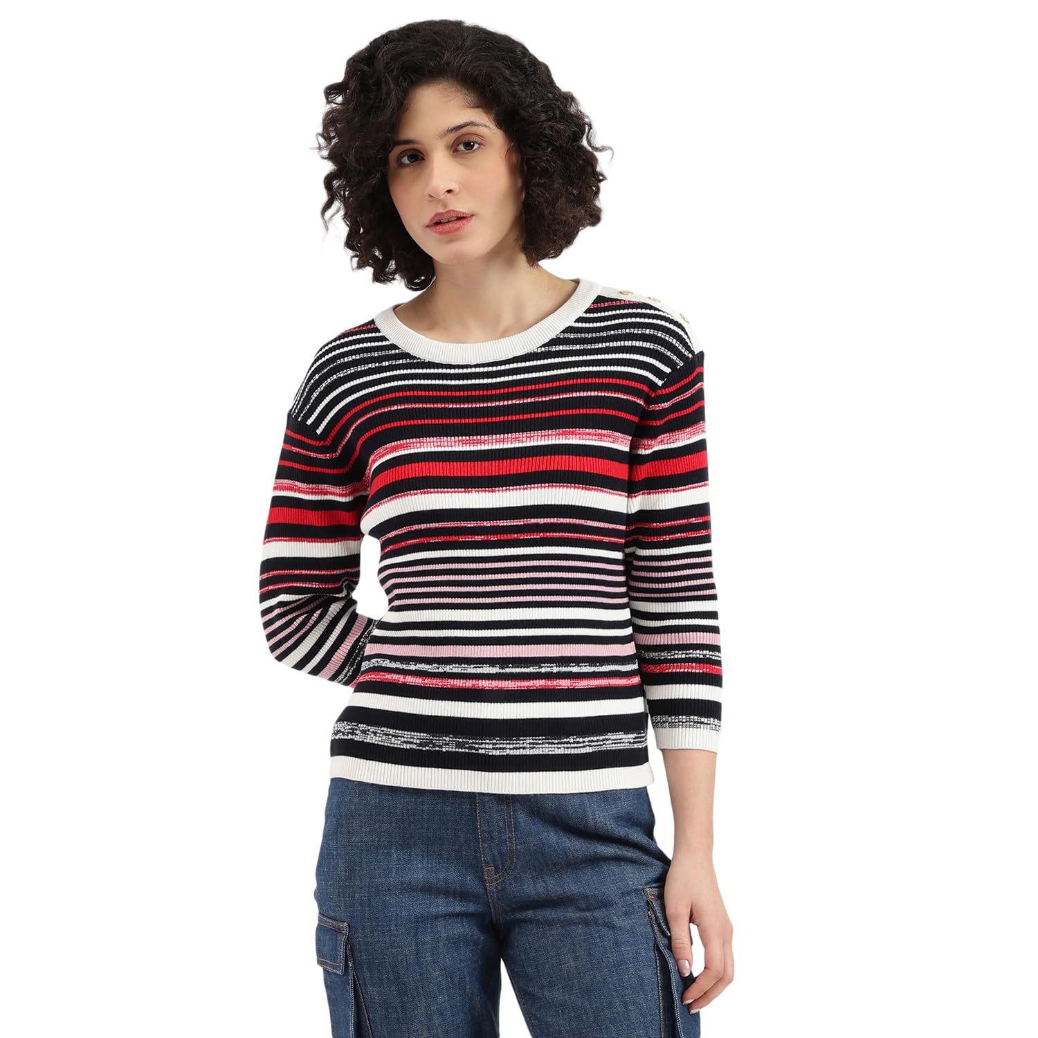 united colors of benetton Round Neck Striped Sweater-picture-19