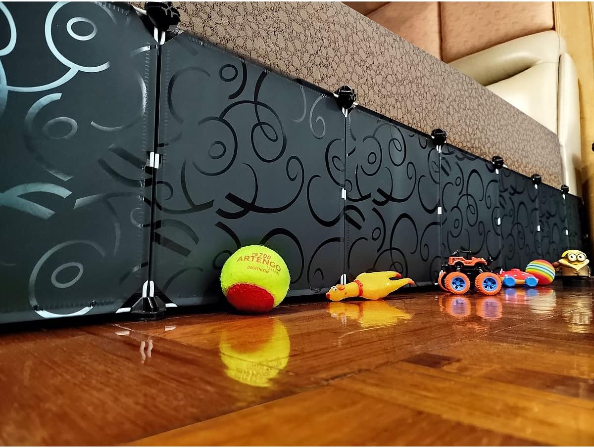 Toy Blocker, Extra Tall Size Gap Bumper for Under Bed, Stop Pets Toys Going Under Bed or Sofa Couch, Easy to Install, 11.8″ Height 83″ Length,Black Toy Blocker, Extra Tall Size Gap Bumper for Under Bed, Stop Pets Toys Going Under Bed or Sofa Couch, Easy to Install, 11.8″ Height 83″ Length,Black