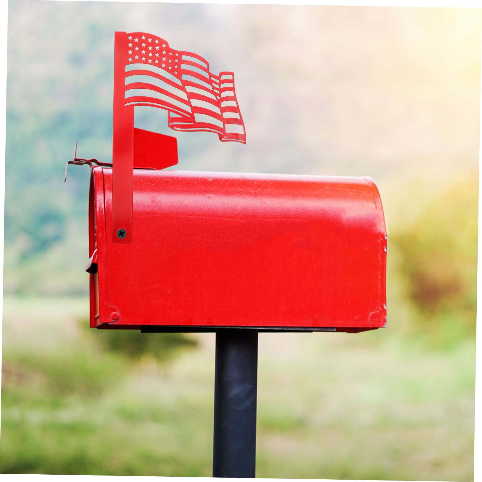 Sosoport Decorative Mailbox Flag Flag Shape Mailbox Pick Iron Ornament Front Door Adornment Sturdy Mailbox Sign