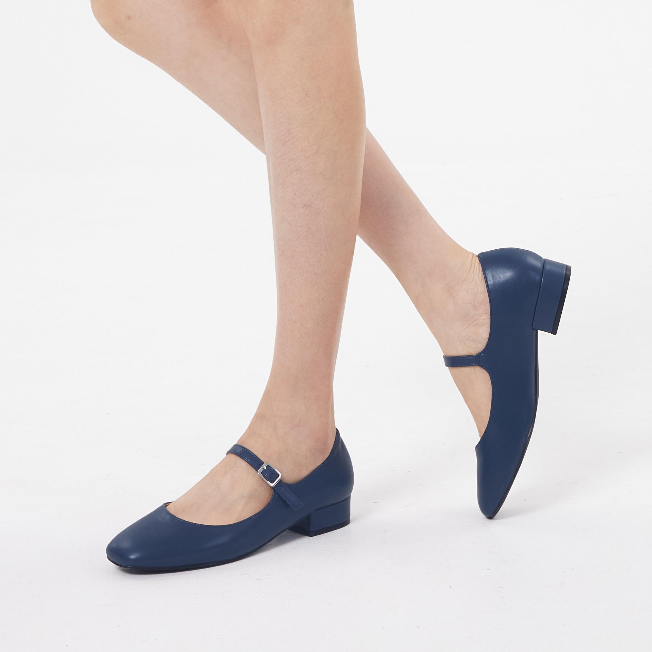 GENSHUO Mary Jane Scarpe da Donna, Ballerine con Punta Quadrata, Comode e Semplici, con Soletta Imbottita, EU 36-42