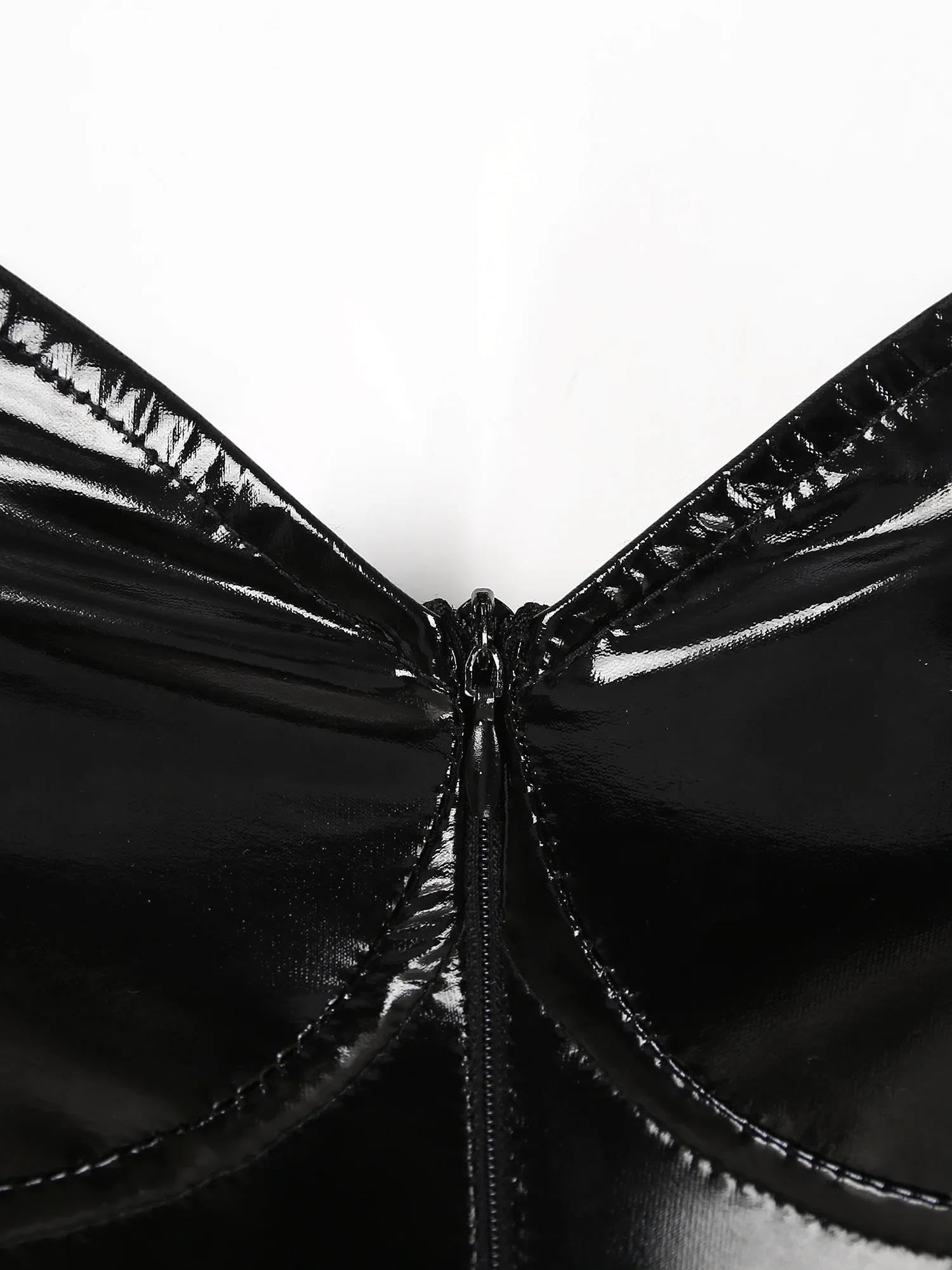 Lencería Sexy Mujer Top De Una Pieza con Cremallera Sin Mangas