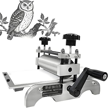 Manual Engraving and Printing Press Machine, Tabletop Printmaking Press Machine for Wood, Copperplate, Intaglio and Relief Printing, Compact Design for DIY Craftsmen and Small Studios