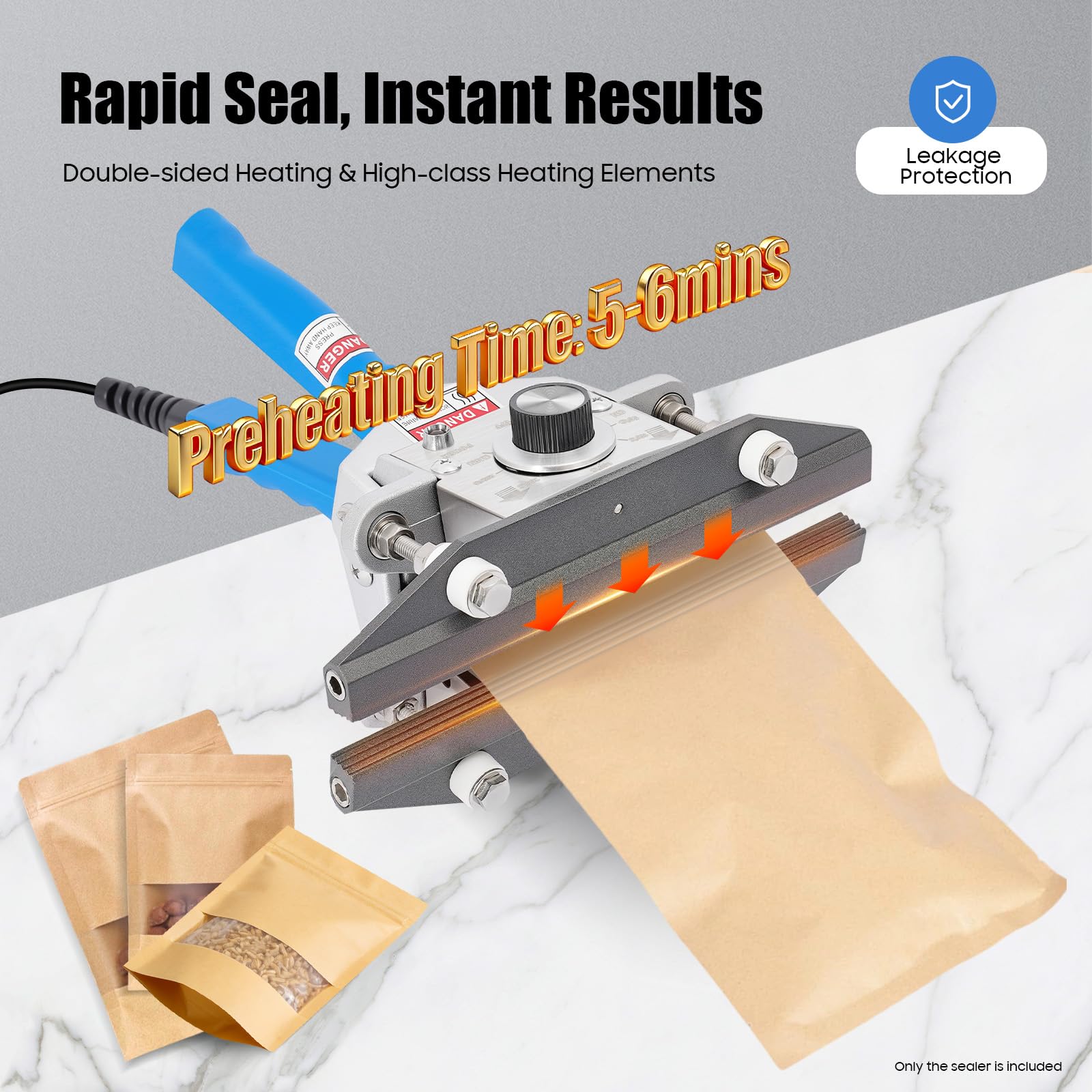 300 W Alicates Máquina Selladora Manual Termoselladora Envasar al Vacio Alicates Junta Machine Sealer Portátil Almacenamiento de alimentos Bolsa de Plástico Sealer