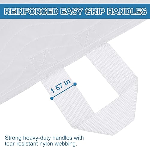 Miniatura 3 de OUTCREATOR Almohadillas de cama de posicionamiento con asas de 34 x 36 pulgadas (paquete de 2) protectores de colchón lavables para incontinencia,