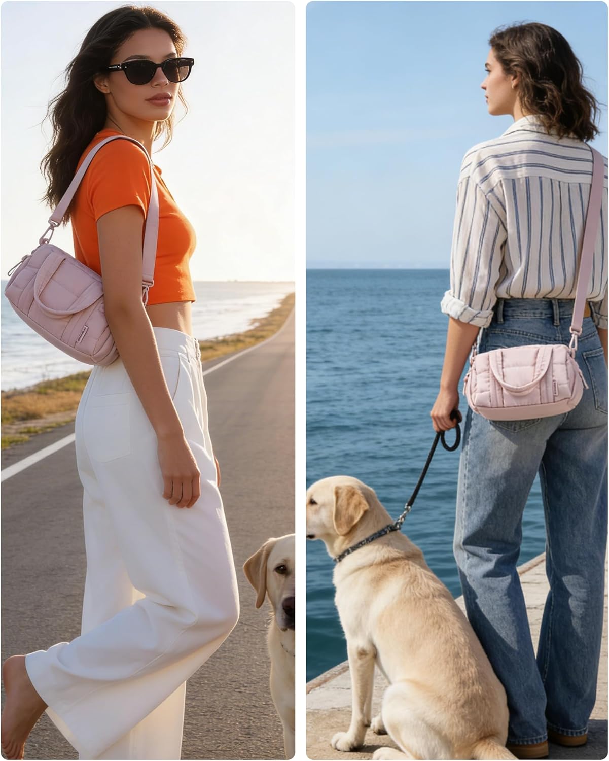 BAGSMART Reiki Gym Bag for Women, Mini/Medium Crossbody Bags for Women, 5L Dance Bag with Detachable Strap, 15L Yoga Mate Bag with Wet & Dry Pocket, Mini/Candy Pink - Image 2