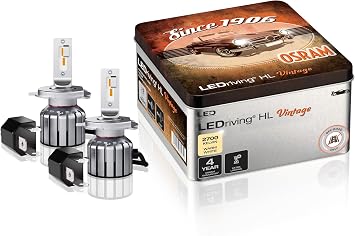 OSRAM LEDriving HL VINTAGE, H4/H19/R2, LED High/Low Beam Lamps, Off-road only, non ECE, +300% more brightness, 2700K, metal box 2 lamps