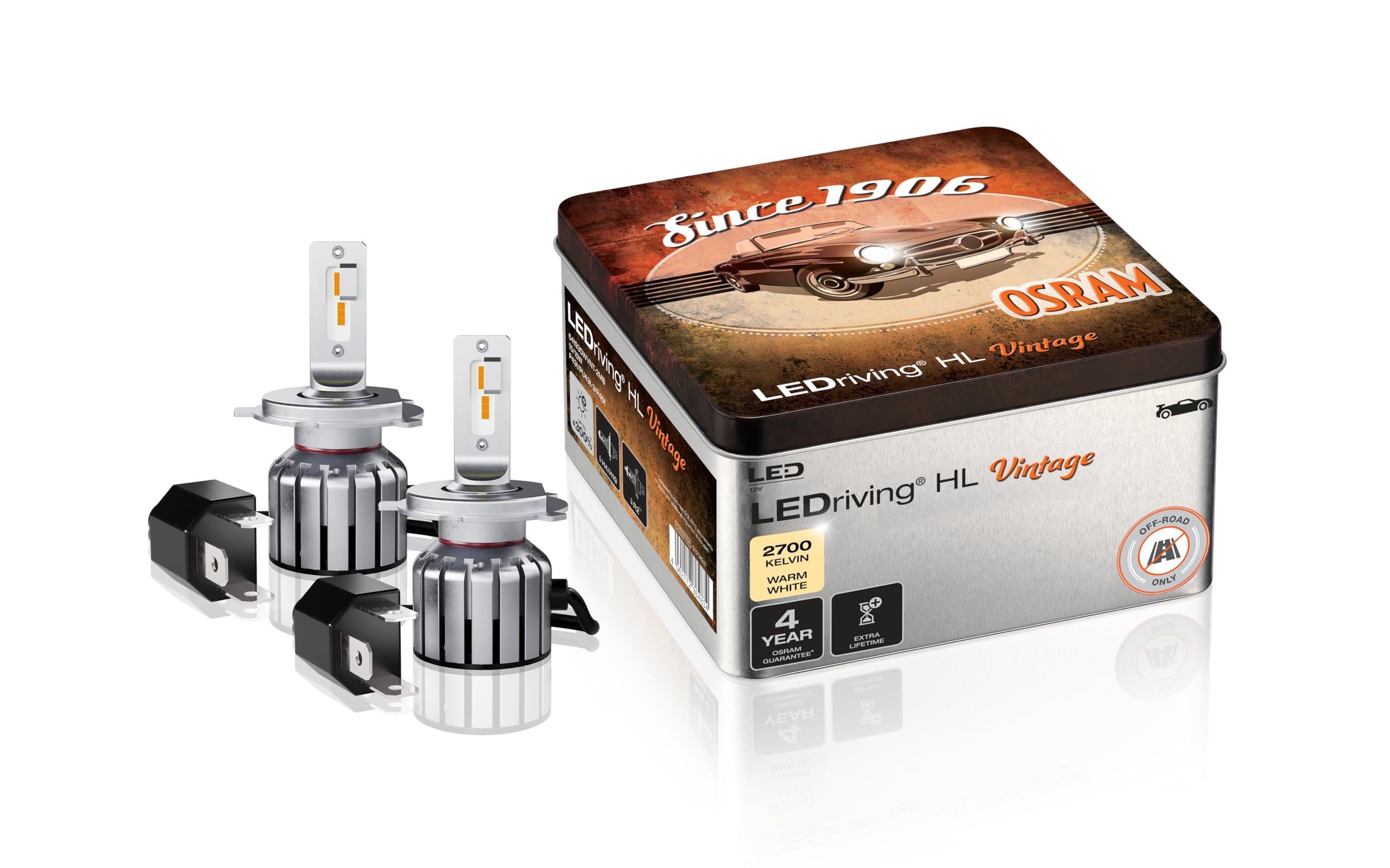 OSRAM LEDriving HL VINTAGE, ≜ H4/H19/R2, LED High/Low Beam Lamps, Off ...