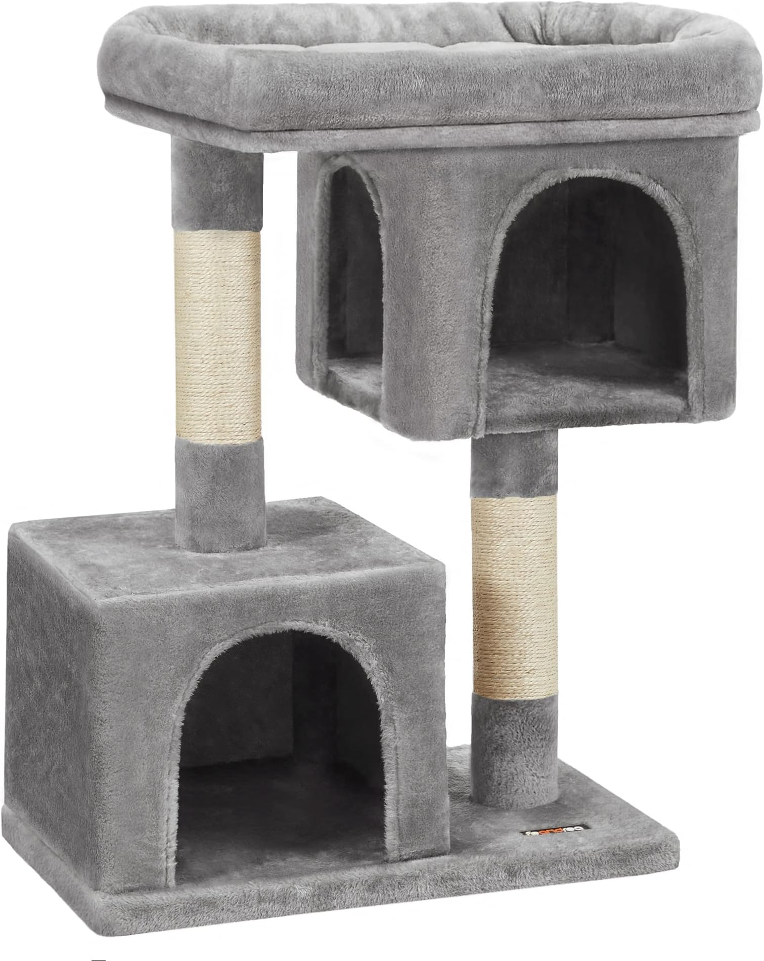Albero Per Gatti FEANDREA 84cm | Casetta, Tiragraffi E Cuscino | Grigio Chiaro - Foto 8
