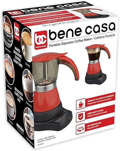 Miniatura 7 de Cafetera Eléctrica Cafetera Eléctrica Roja de 3 Tasa BC-95514