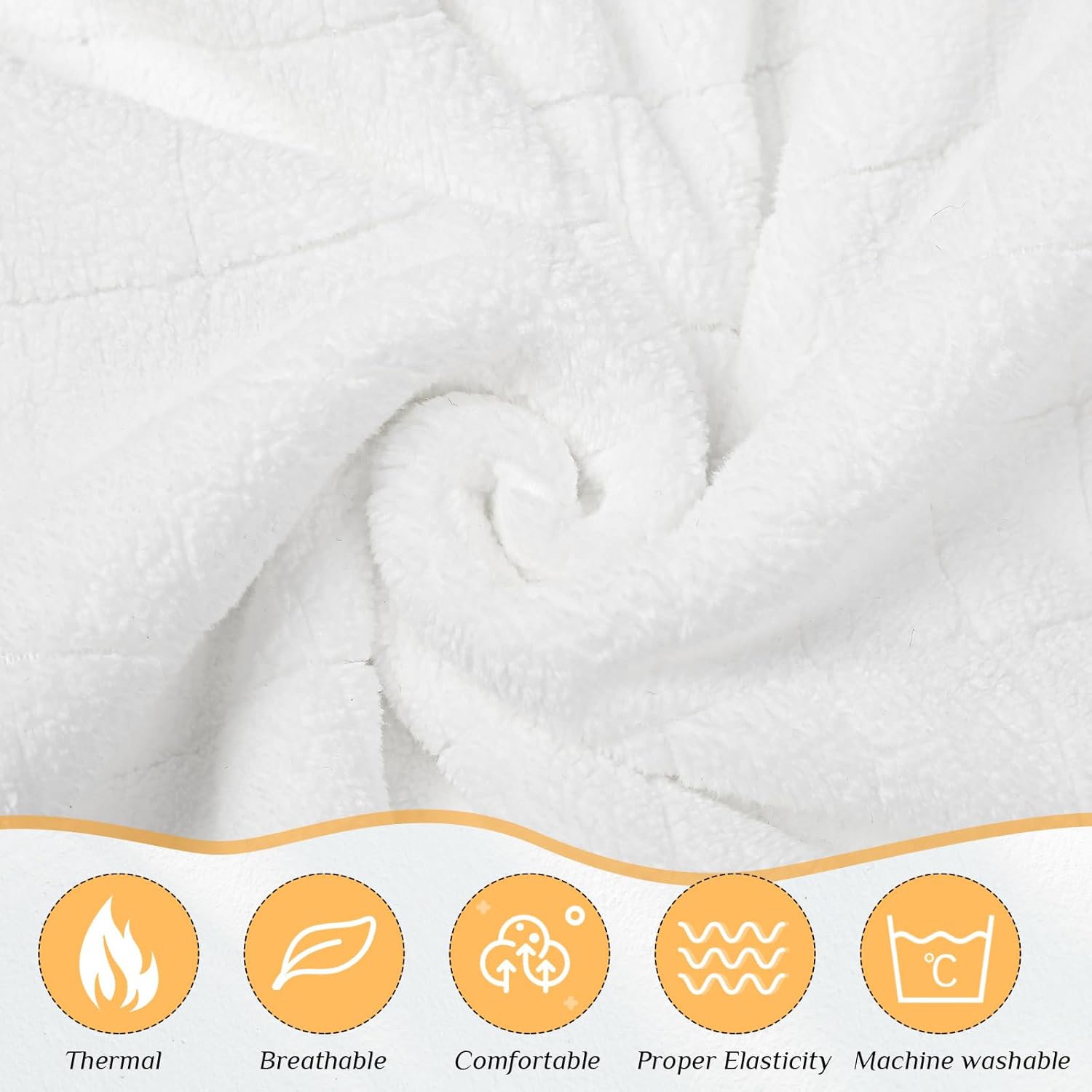 Tigeen 2 Pcs Towel Wrap for Women Lightweight Spa Robe with Adjustable Closure Elastic Top Soft Bathrobe Spa Wrap (White,Square) - Image 3