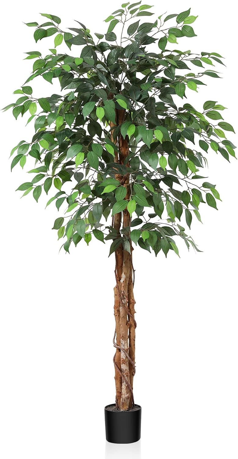 OAKRED 5FT Silk Artificial Ficus Tree with Realistic Leaves