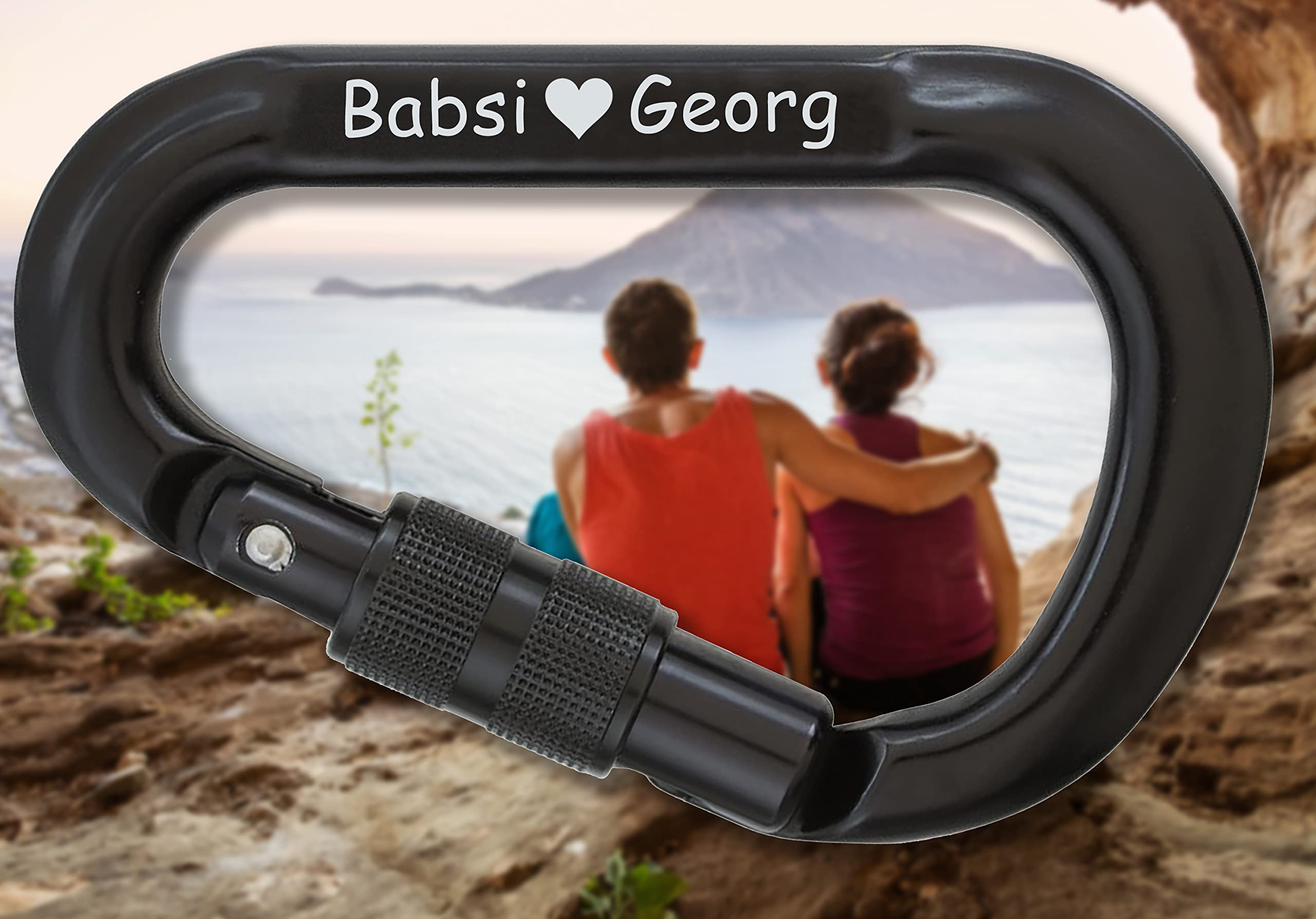 Stubai HMS Karabinerhaken Pro HMS | persönliche Gravur | Geschenk für Kletterer