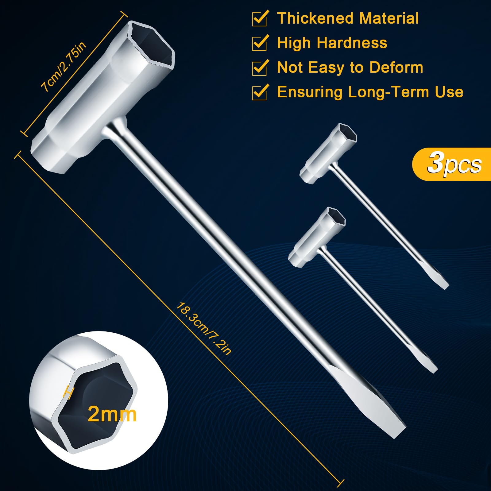 3 Pack Chainsaw Wrenches - 13mm & 19mm -3
