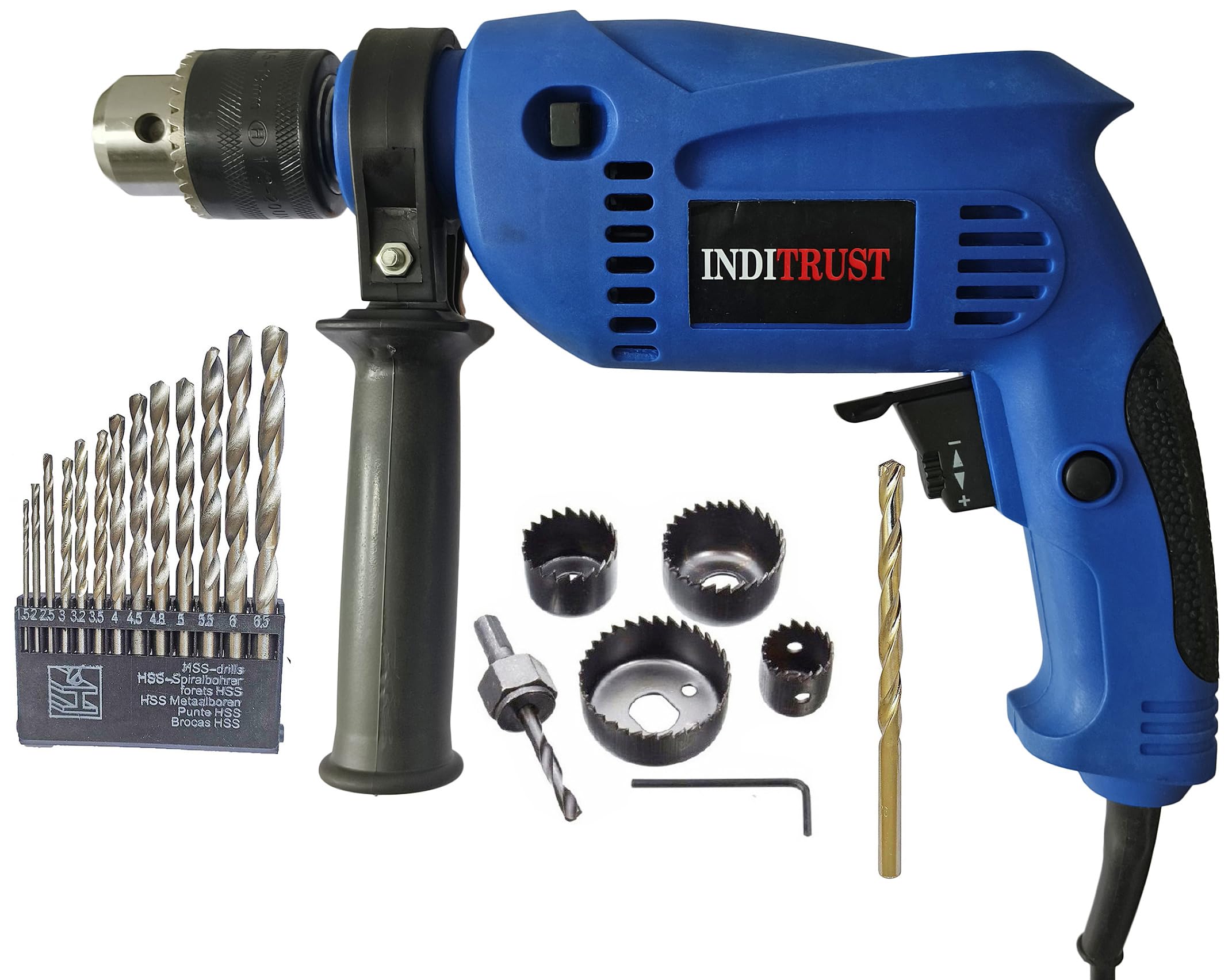 Inditrust Blue 13mm Impact Drill machine 700W with 13pc Hss 1pc Masonry bit with 6pc Hole saw set 100% COPPER WINDING with 6 MONTHS WARRANTY (B0DCK6L5XC) Amazon Price History, Amazon Price Tracker