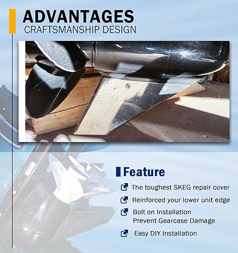 Miniatura 3 de 35-SS635 Kit de protector de barras, protector de barriguero de acero inoxidable pulido, se adapta a EvinrudeJohnson y OMC Cobra fuera de borda