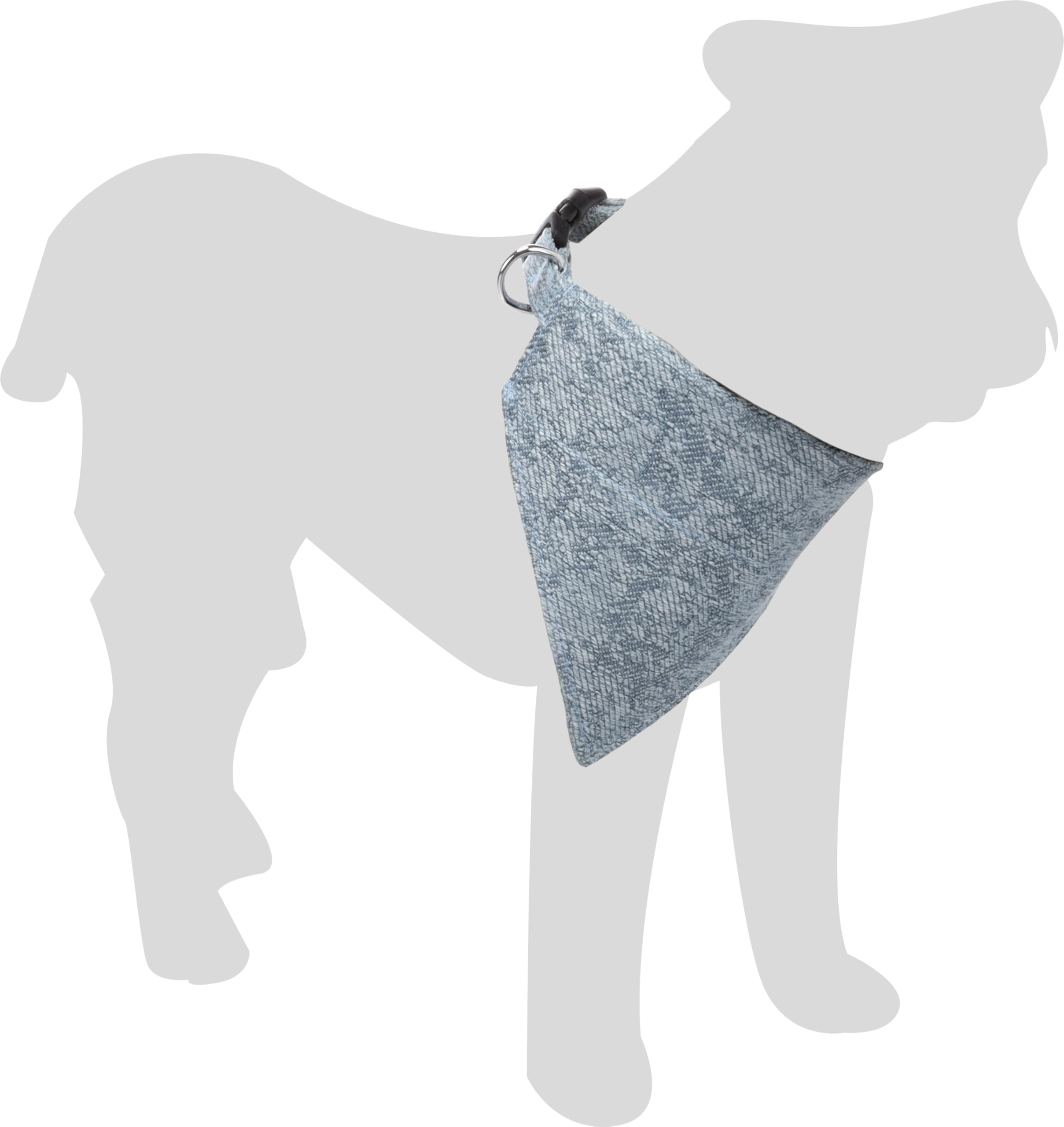 Dog Collar with bandana Nelson Blue M 35-50cm 20mm