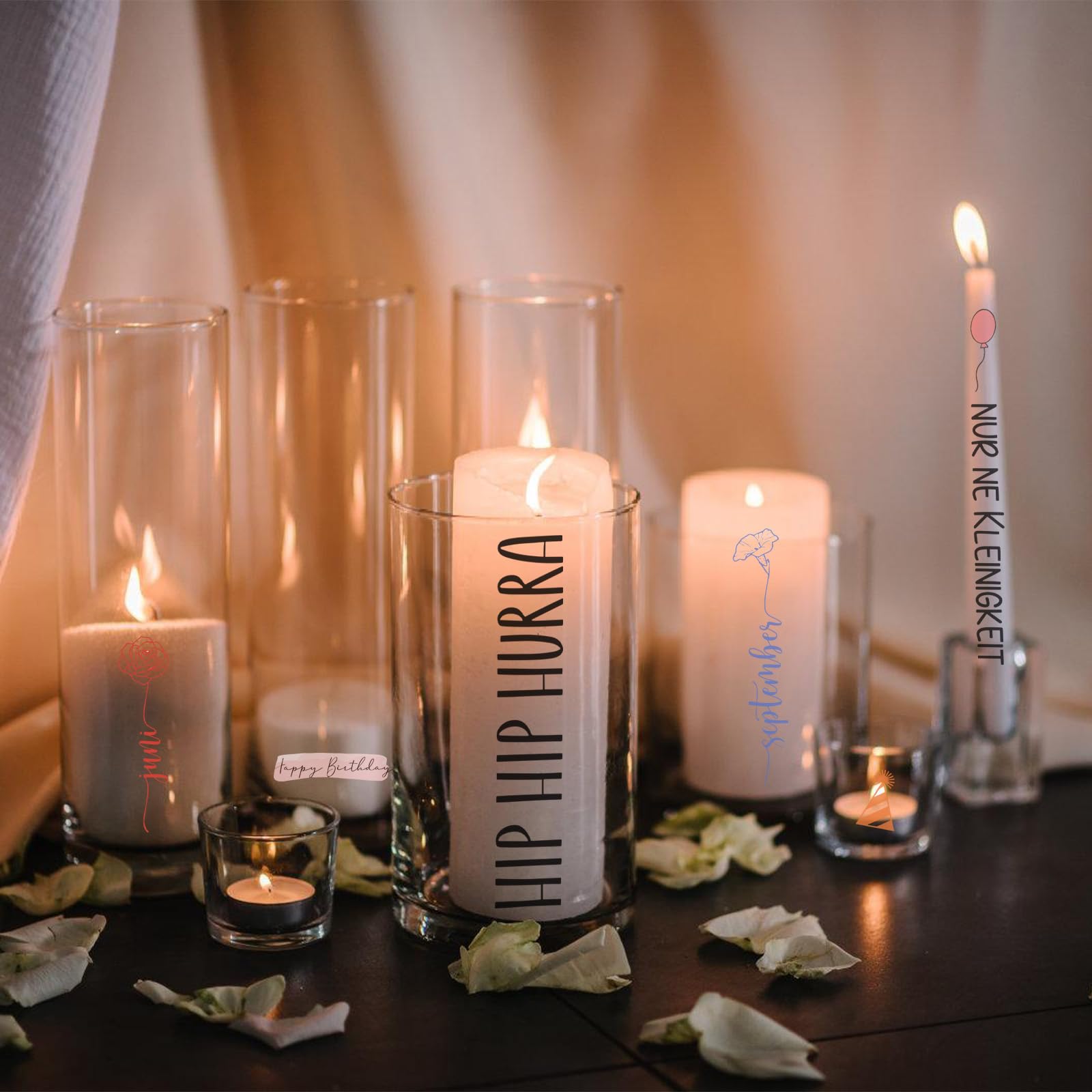 Sugeru 6 PCS tatuaggi per candele (200+ motivi), stampa a trasferimento d'acqua | pellicola a scorrimento d'acqua per candele | pellicola per candele