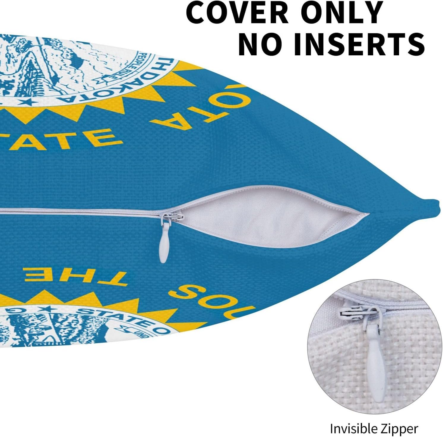 South Dakota Flag Imitation Linen Pillowcase -2 Sets, Fashionable Home Decoration, Used for Sofas, Gardens, beds