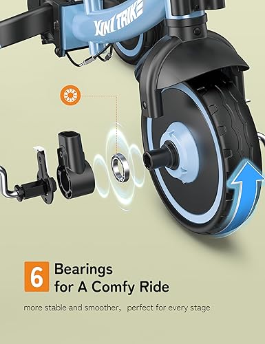 Miniatura 8 de besrey Bicicleta de equilibrio 7 en 1 para niños pequeños con mango de empuje de dirección para padres de 5 alturas para niñas y niños de 1 a 9 años