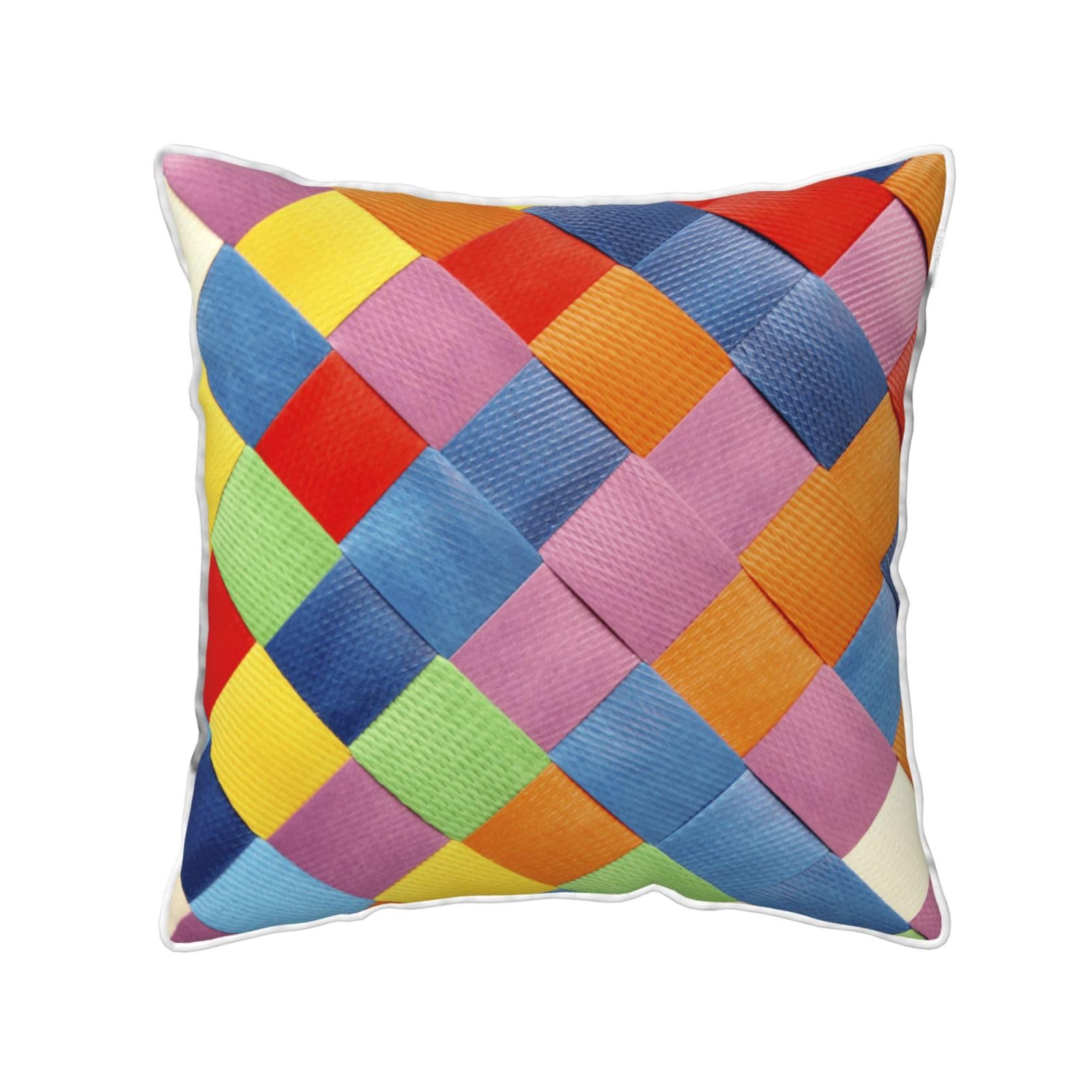 FZGGWYHL Colorful Plaid printed Velvet Throw Pillow Cover Pillowcase
