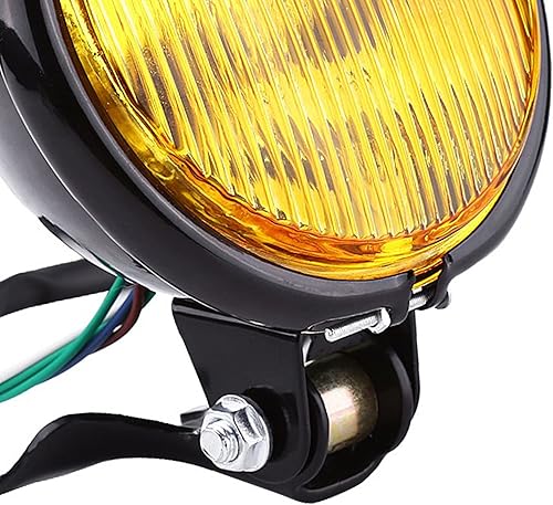 Miniatura 7 de Keenso - Faro delantero redondo de 5 pulgadas para motocicleta, 12 V, universal, retro, para motocicleta, faros delanteros (lente ámbar)