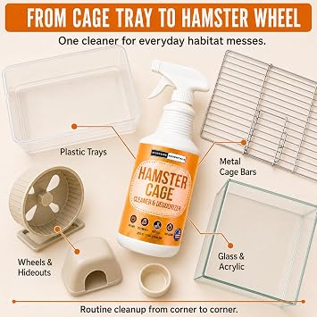 Hamster Cage Odor Eliminator & Cleaner Spray, 32oz Made in USA
