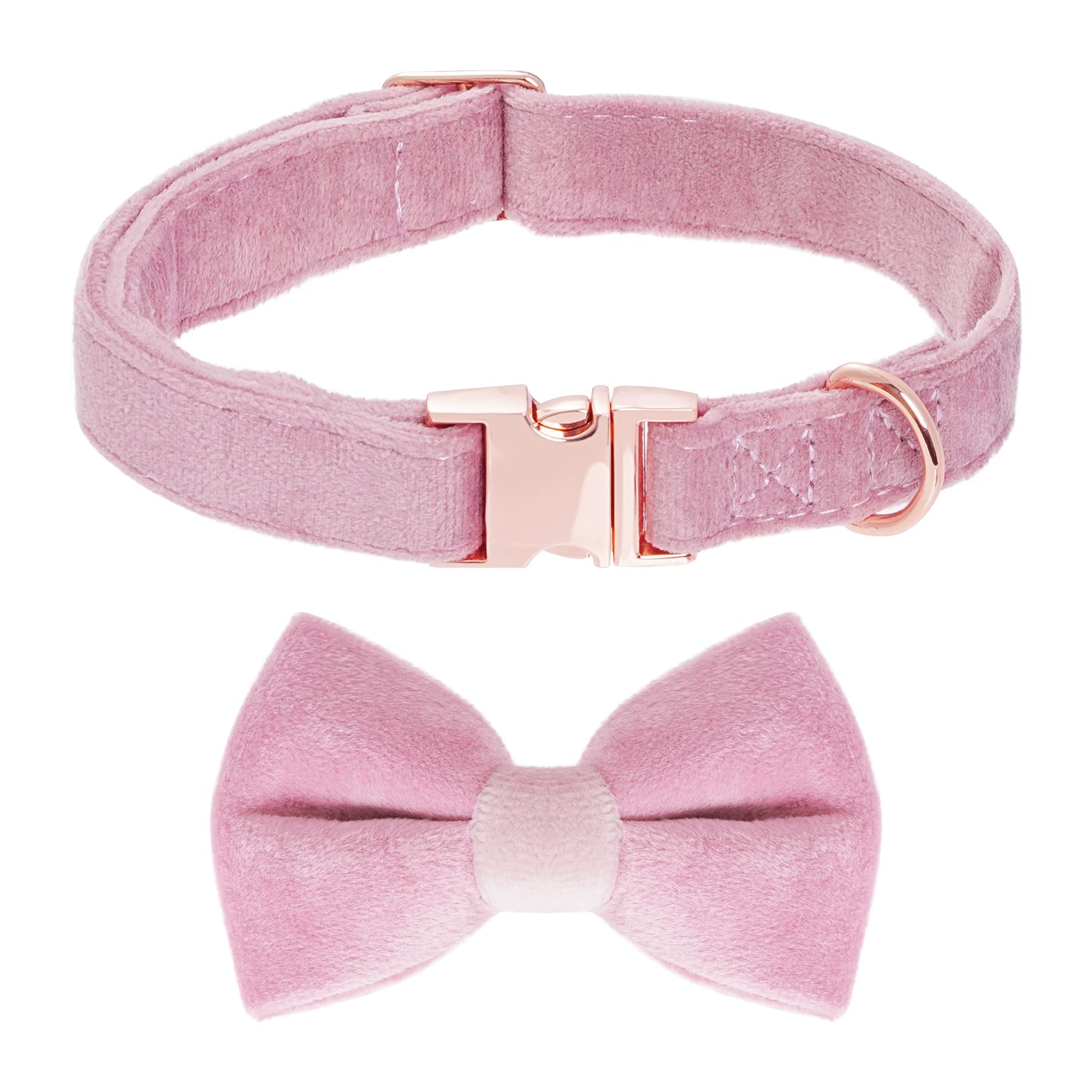 Amazon | choyaxo ベルベット 犬用首輪 リボン付き 調節可能 蝶