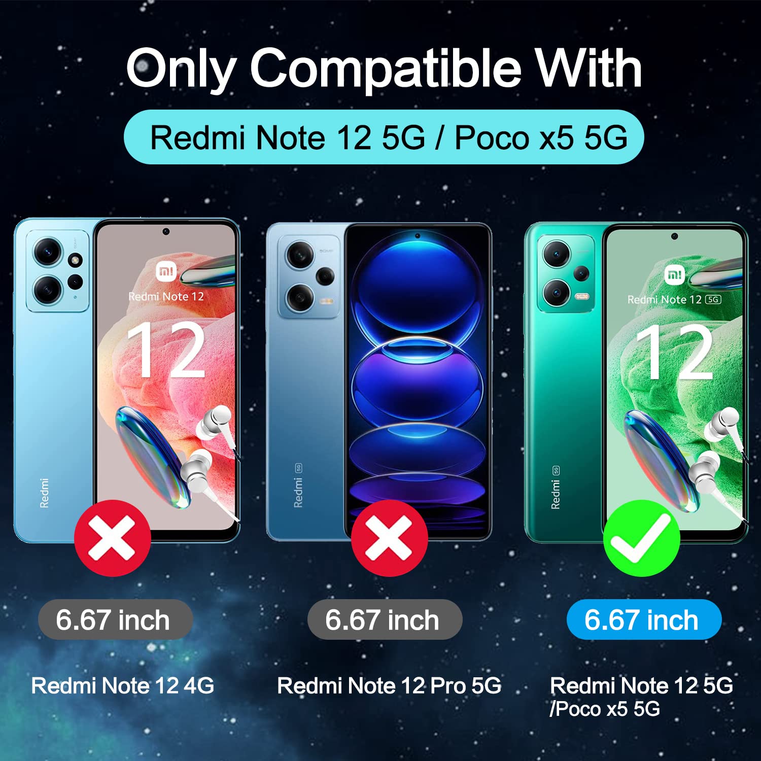 ESTH® Cover per Xiaomi Poco X5 5G/Redmi Note 12 5G Custodia in Silicone a Antiurto 360° con Protezione dello Schermo, Rugged Doppia Bumper Trasparente Case Integrale Cover, Nero