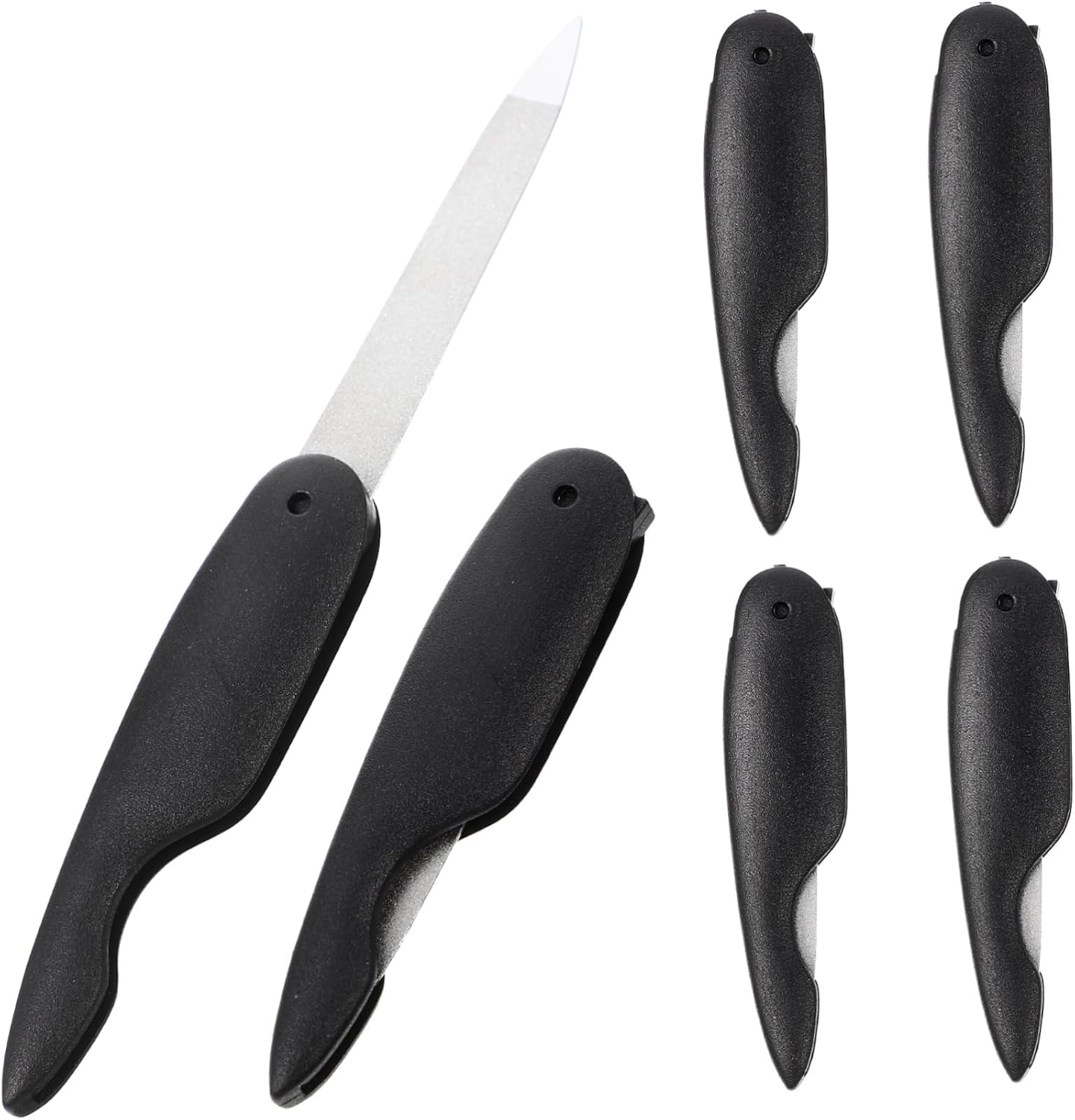 Healeved 6Pcs Vouwen Nagelvijl Nail Gereedschap Voor Nail Art Kleine Nagelvijlen Vouwen Tool Nail Buffers Emory Boards Metalen Bestand Buffer Trim Nagelvijl Metalen Nail Accessoires Rvs Mini
