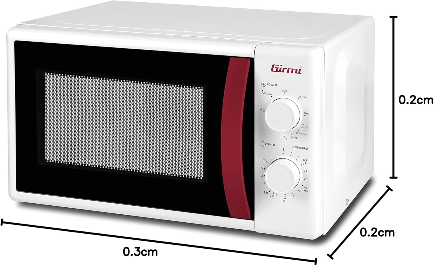 Girmi FM02 Microwave Oven dimensions