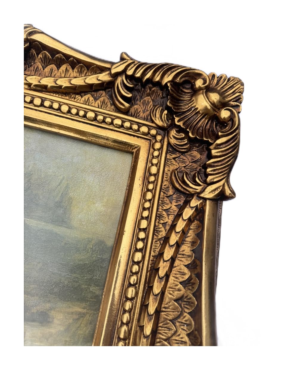 Mona Lisa Bild mit Barock Rahmen Wandbild von Leonardo da Vinci 73x63 cm Kunstdrucke Gemälde Retro Repro Antik für Home Büro Praxis Café