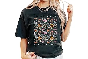Women's Christian Tee Shirts Vintage Wildflowers