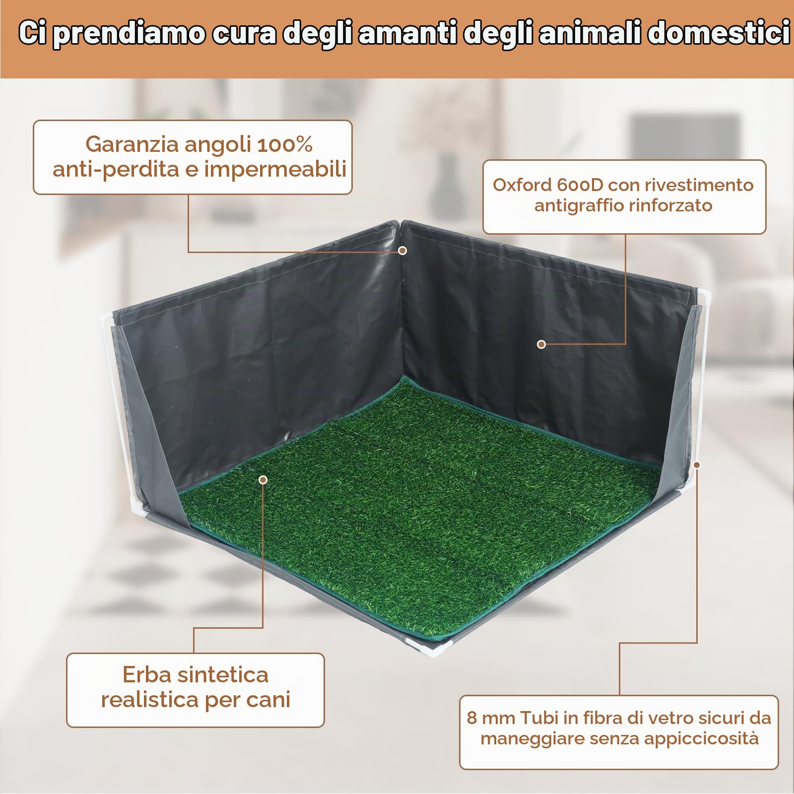 Dog Pee Pad Holder con pareti alte | Lettiera portatile per cani, per vasino interno, a prova di schizzi, anti-fuoriuscite, per cuccioli con erba erbosa