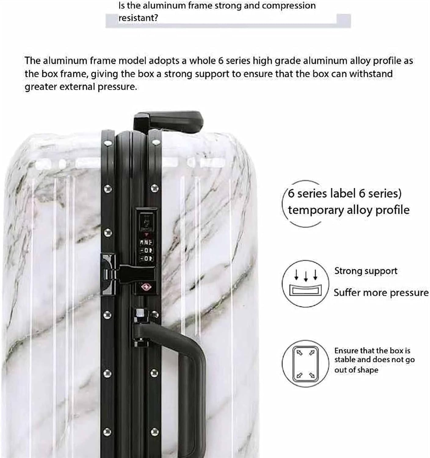 Maleta Maletas de Mano de Concha Dura para Equipaje, Maleta con Cerradura de combinación aduanera Resistente a caídas, Maleta de Viaje Premium Bolsas de Viaje