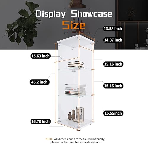 Miniatura 2 de Beauty4U - Vitrina de una puerta de vidrio, gabinetes curio blancos para sala de estar, dormitorio, oficina, exhibición de colección, instalación