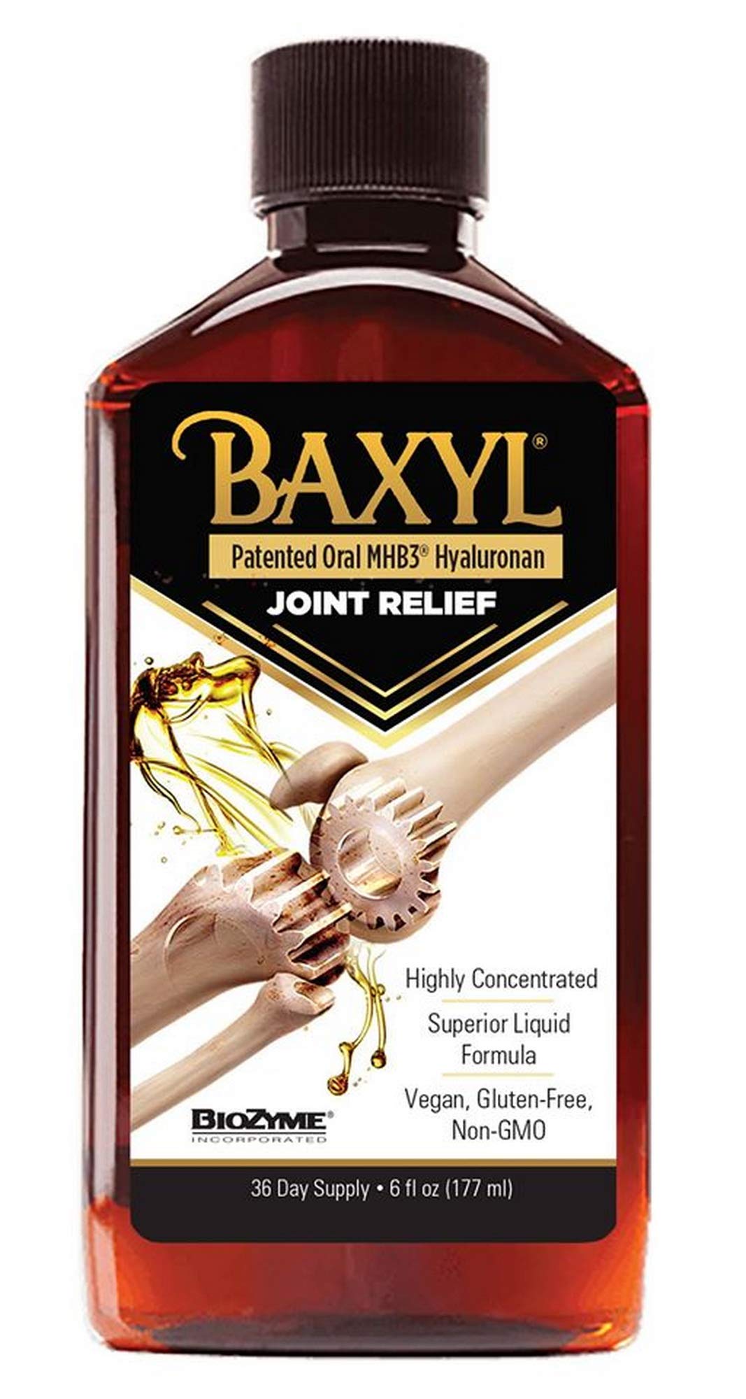 BAXYL Liquid Hyaluronic Acid Supplement for Joint Health - Patented MHB3 Formula for Bone, Skin,Eye Health & to Restore Cartilage - Vegan, Gluten-Free, Non-GMO for Comfort - 30-Day Supply 1