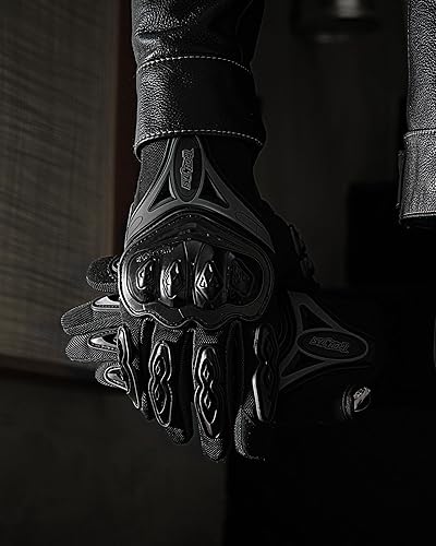 Miniatura 7 de Guantes para motocicleta duraderos de dedos completos para carreras, verano, bicicleta, deportes extremos, compatibles con pantallas táctiles, XL,