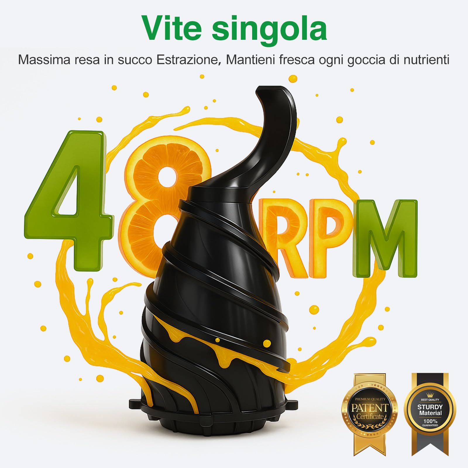 Estrattore Frutta e Verdura, Apertura di 148 mm e Capacità di 2L, Adatto per la Colazione, Un'alimentazione Sana e le Riunioni di Famiglia