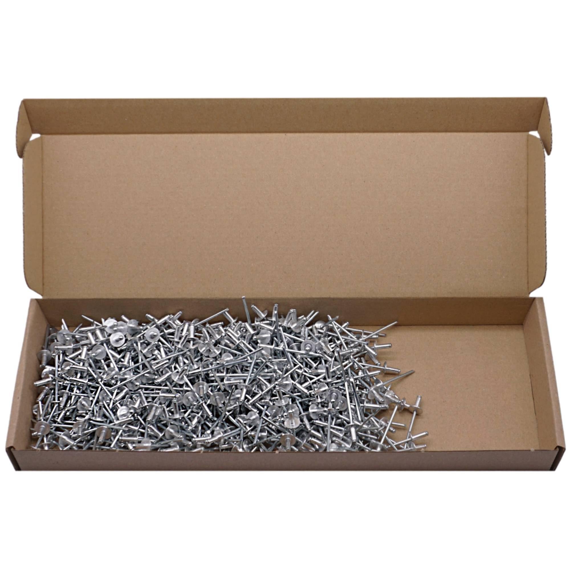 SKIR'CO (500 szt.) Duże aluminiowe nity zrywalne 3,2 x 8 mm, trzpień stalowy, aluminiowe nity zrywalne