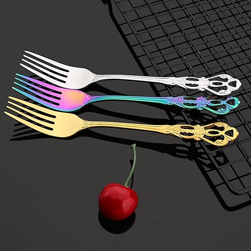 Miniatura 7 de JASHII Servicio creativo de cubiertos de acero inoxidable para 4, juego de vajilla de lujo retro palacio, juego de cubiertos para la barra de