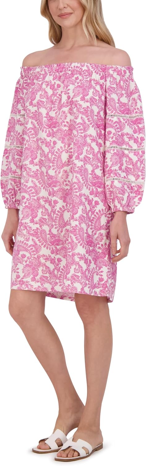 Stella Parker Womens Off Shoulder Balloon Sleeve Midi Dress - Image 2