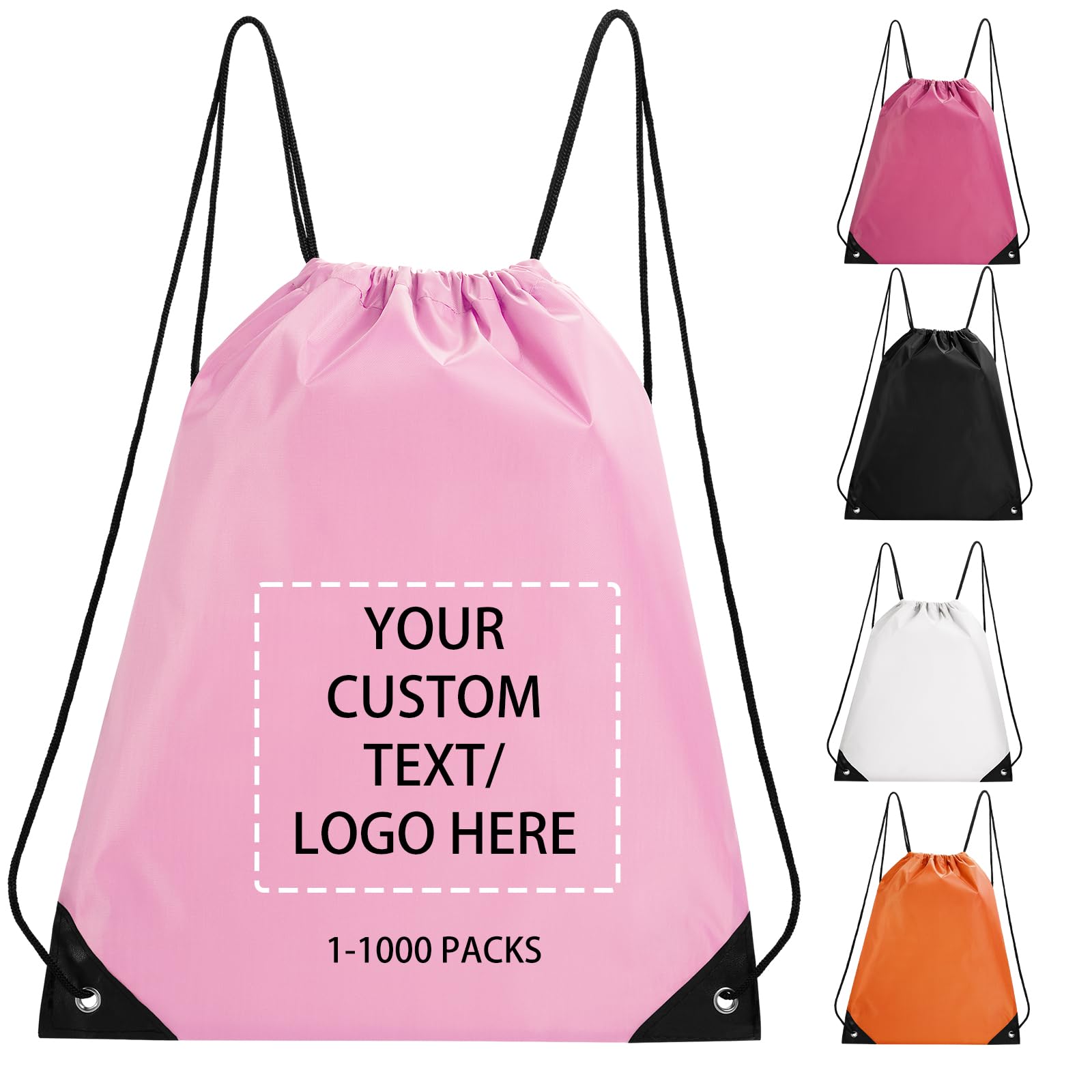 Fyore Custom Drawstring Bags with Logo, Bulk Personalised String Backpacks for Gym, Sports, Events, Travel, Daily Use, Business Activities โ image 1