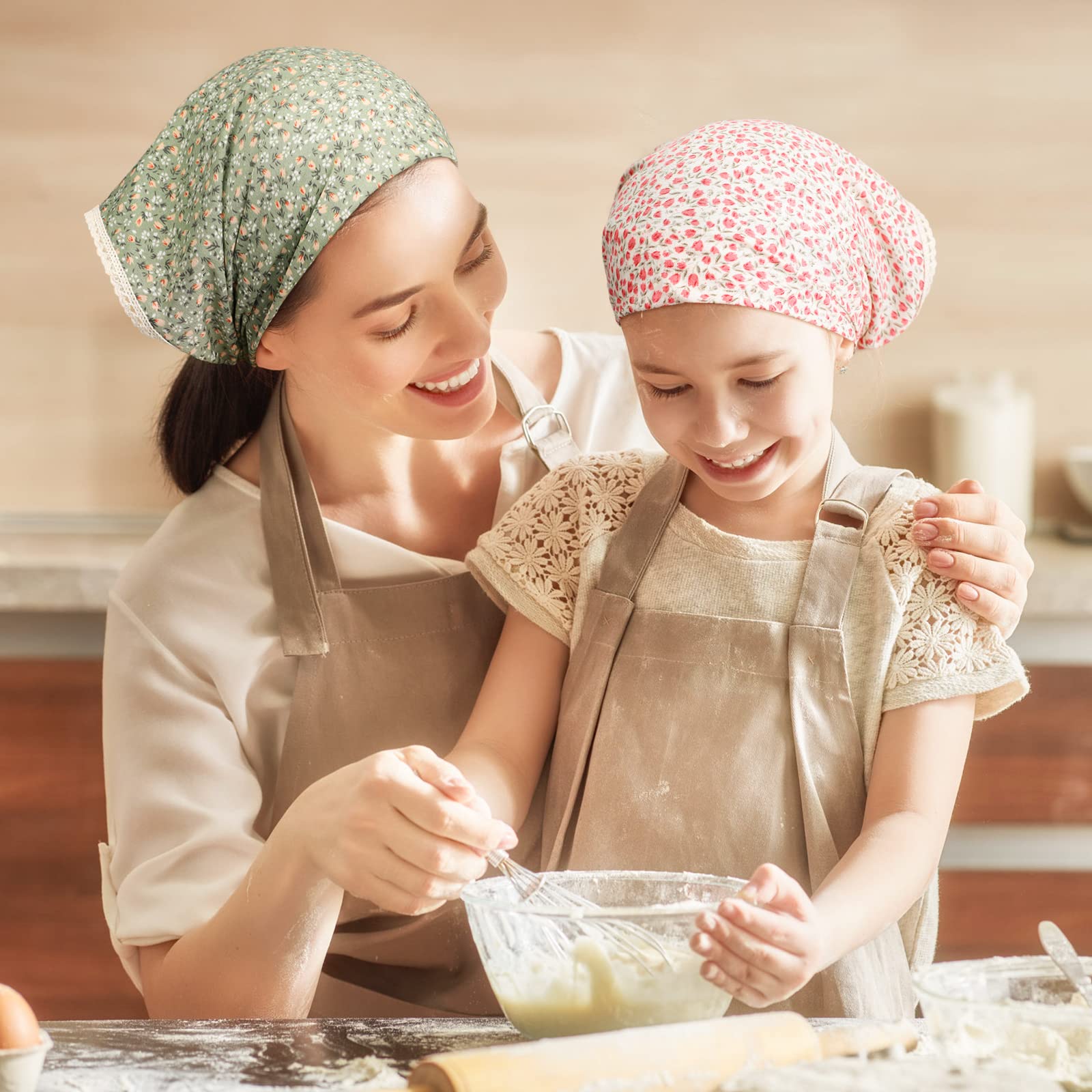 Kinlop 8 szt. kwiatowych bandan do włosów opaska na głowę trójkątny boho szalik do włosów opaska na głowę kwiatowy nadruk szyfonowa chusta na głowę kwiatowa chusta do włosów dla kobiet dziewczyn